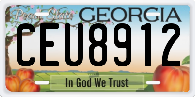 GA license plate CEU8912