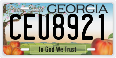 GA license plate CEU8921