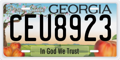 GA license plate CEU8923
