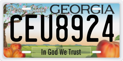 GA license plate CEU8924