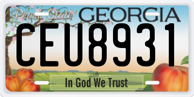GA license plate CEU8931