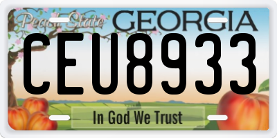 GA license plate CEU8933