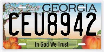 GA license plate CEU8942