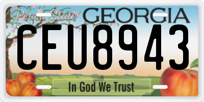 GA license plate CEU8943