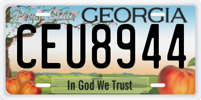 GA license plate CEU8944