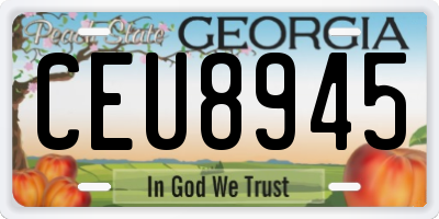 GA license plate CEU8945
