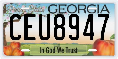 GA license plate CEU8947