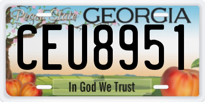 GA license plate CEU8951