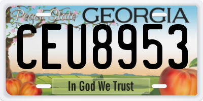 GA license plate CEU8953