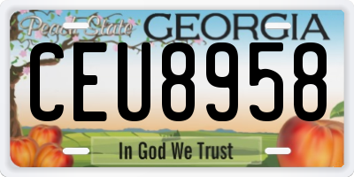 GA license plate CEU8958