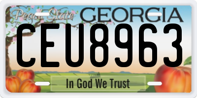 GA license plate CEU8963