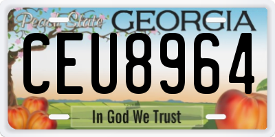 GA license plate CEU8964
