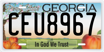 GA license plate CEU8967