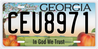 GA license plate CEU8971
