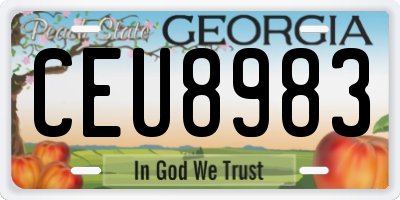 GA license plate CEU8983