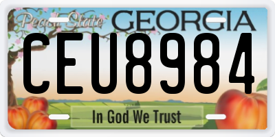 GA license plate CEU8984