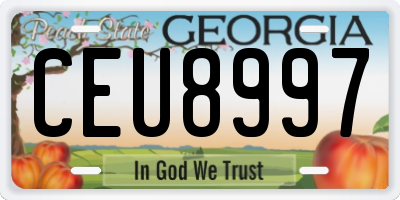 GA license plate CEU8997