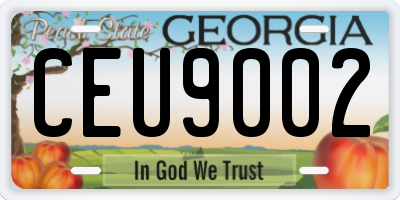 GA license plate CEU9002