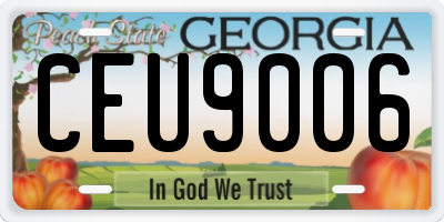 GA license plate CEU9006