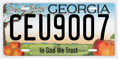 GA license plate CEU9007
