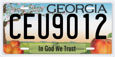 GA license plate CEU9012