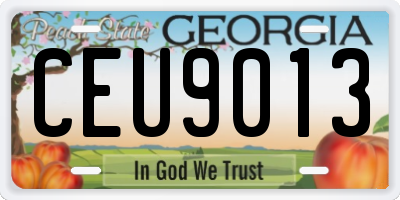 GA license plate CEU9013