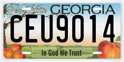 GA license plate CEU9014