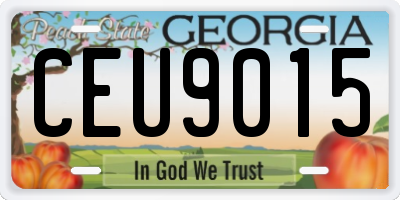 GA license plate CEU9015