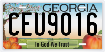 GA license plate CEU9016