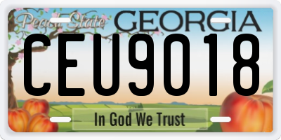 GA license plate CEU9018