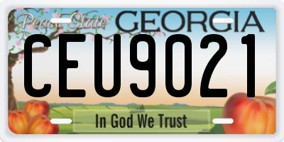 GA license plate CEU9021