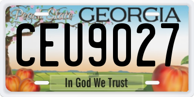 GA license plate CEU9027
