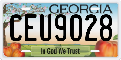 GA license plate CEU9028