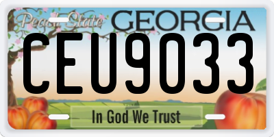 GA license plate CEU9033