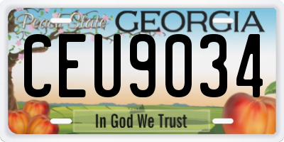 GA license plate CEU9034