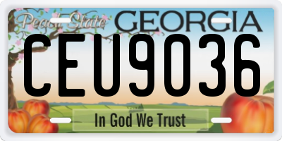 GA license plate CEU9036