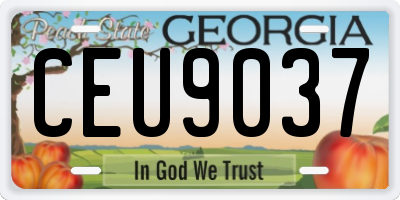GA license plate CEU9037