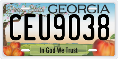 GA license plate CEU9038