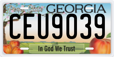GA license plate CEU9039