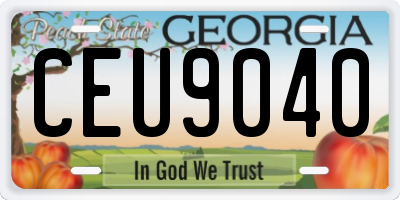 GA license plate CEU9040
