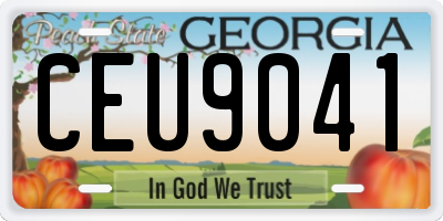 GA license plate CEU9041