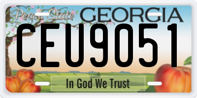 GA license plate CEU9051