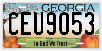 GA license plate CEU9053