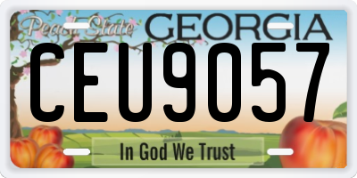 GA license plate CEU9057