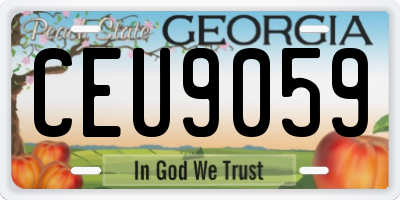 GA license plate CEU9059