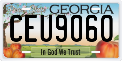 GA license plate CEU9060