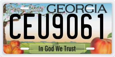 GA license plate CEU9061