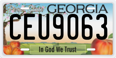 GA license plate CEU9063