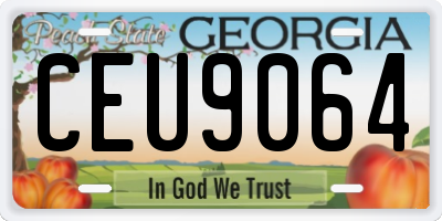 GA license plate CEU9064