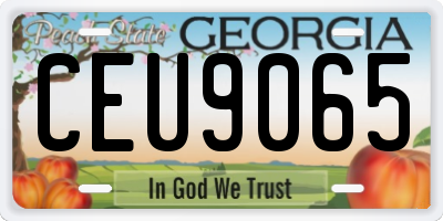 GA license plate CEU9065